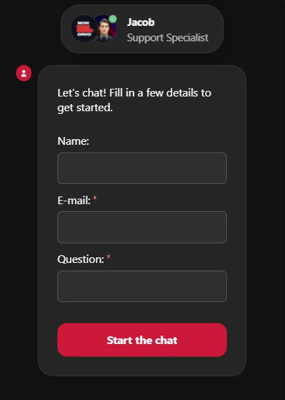 Winorio Casino support
